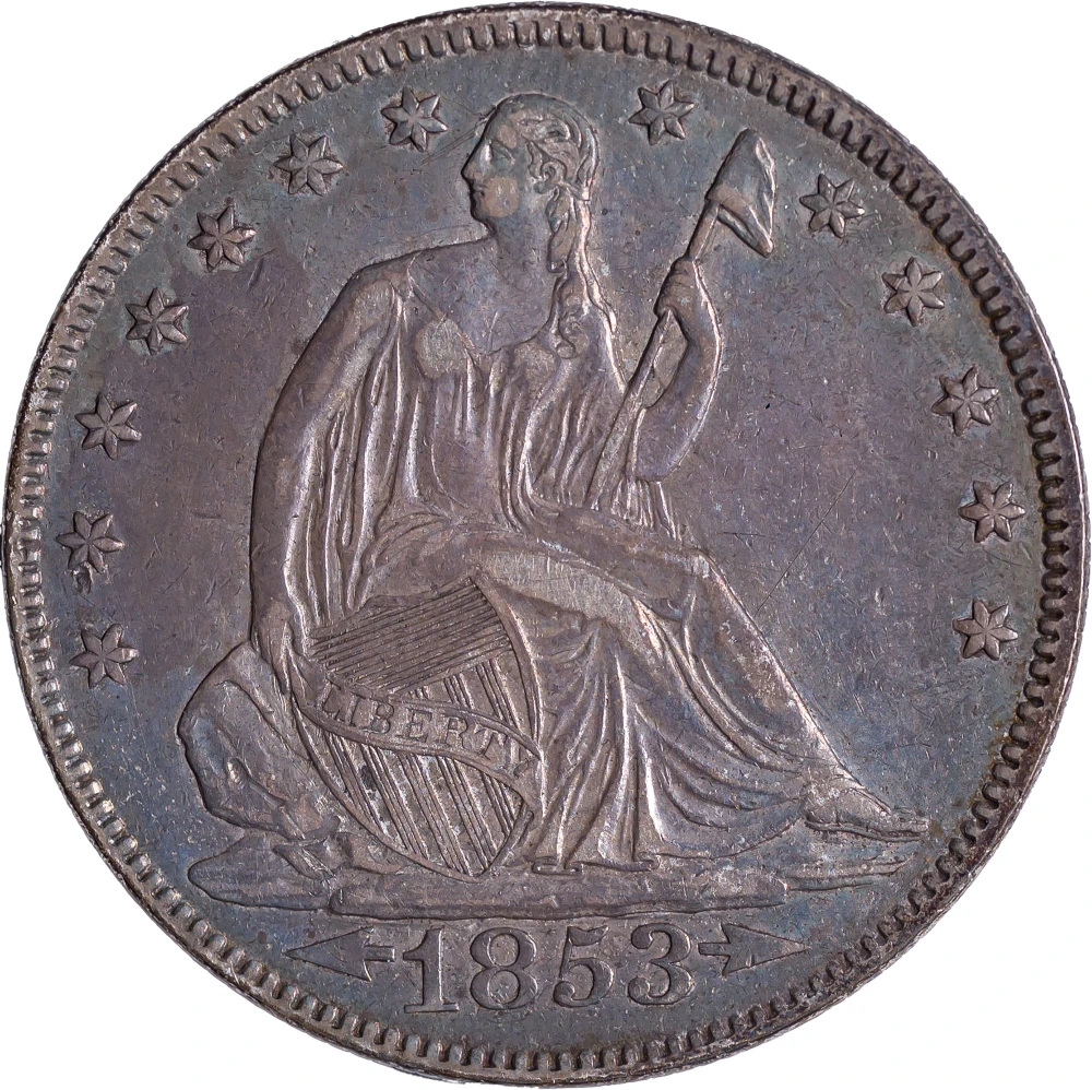 EF-40 1853 Arrows and Rays Half Dollar