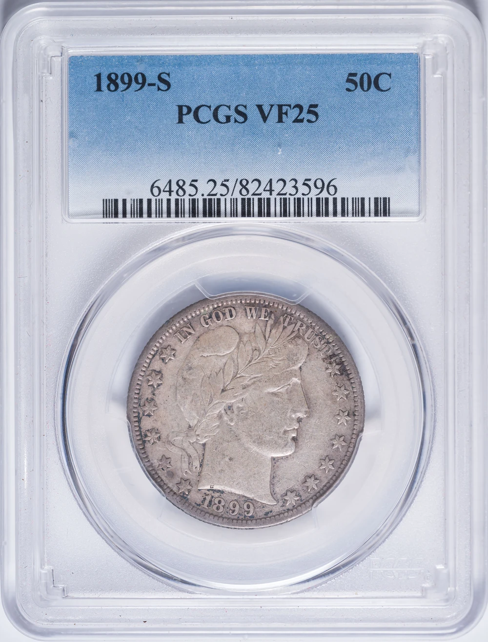 PCGS VF-25 1899-S Barber Half Dollar