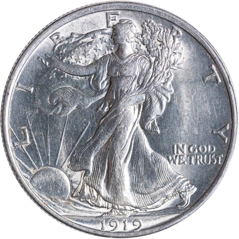 Choice AU-58 1919 Walking Liberty Half Dollar