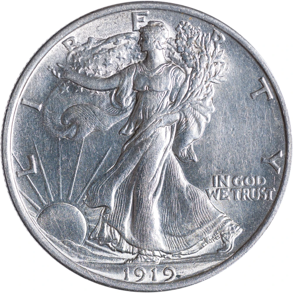 MS-60 Details 1919 Walking Liberty Half