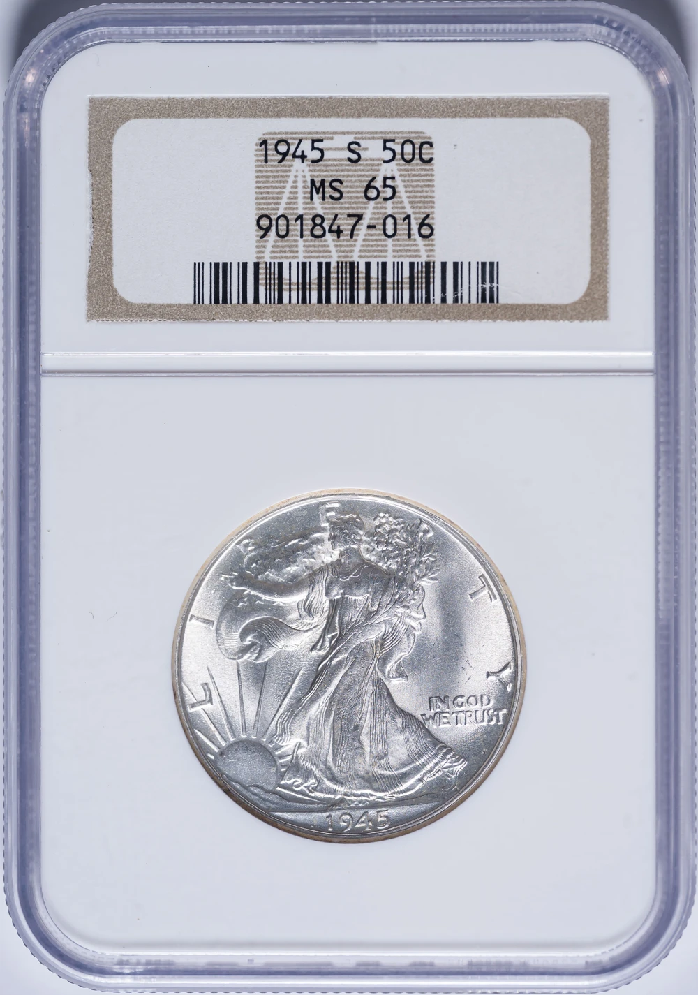 NGC MS-65 1945-S Walking Liberty Half