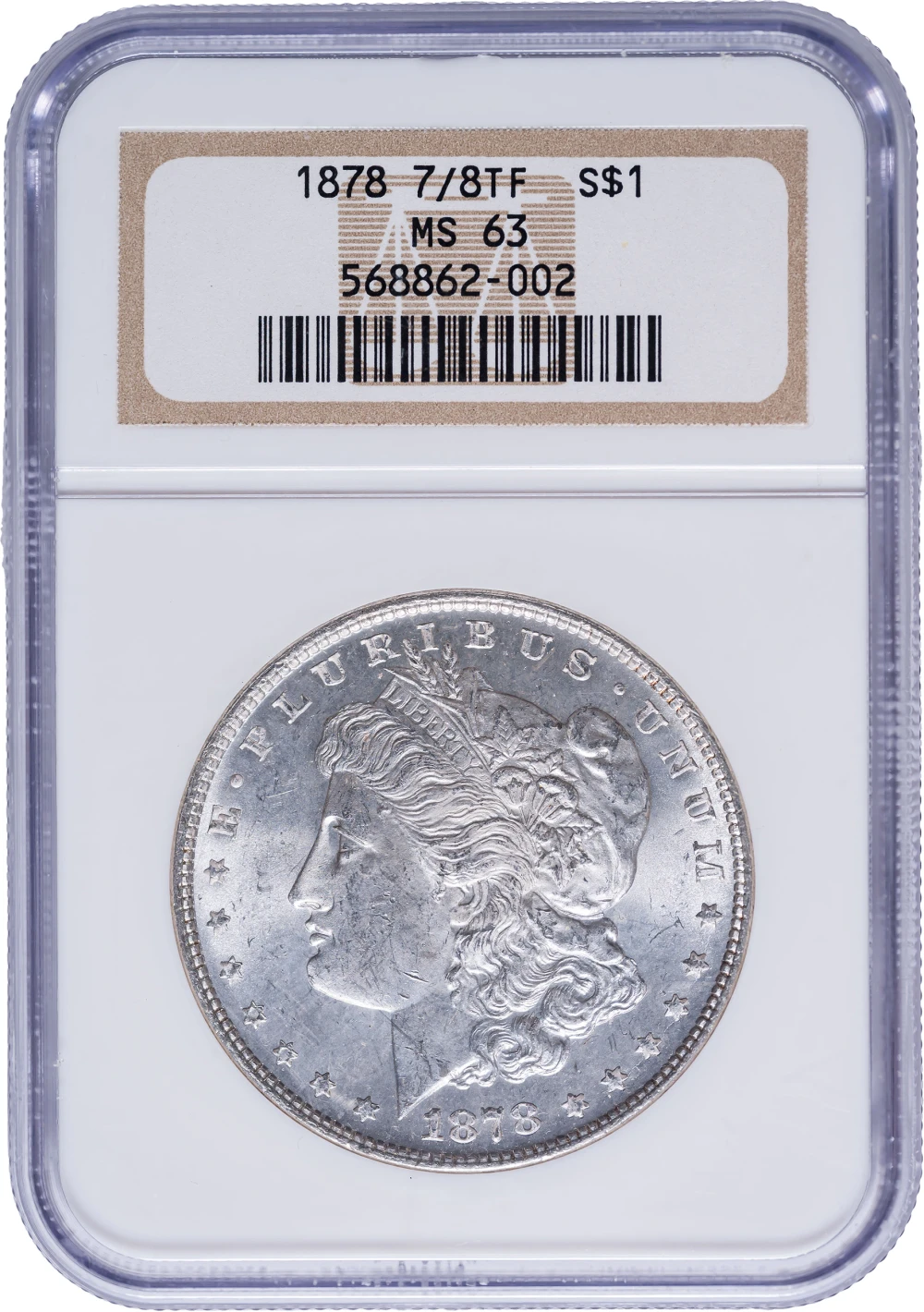 NGC MS-63 1878 7/8 TF Morgan Dollar
