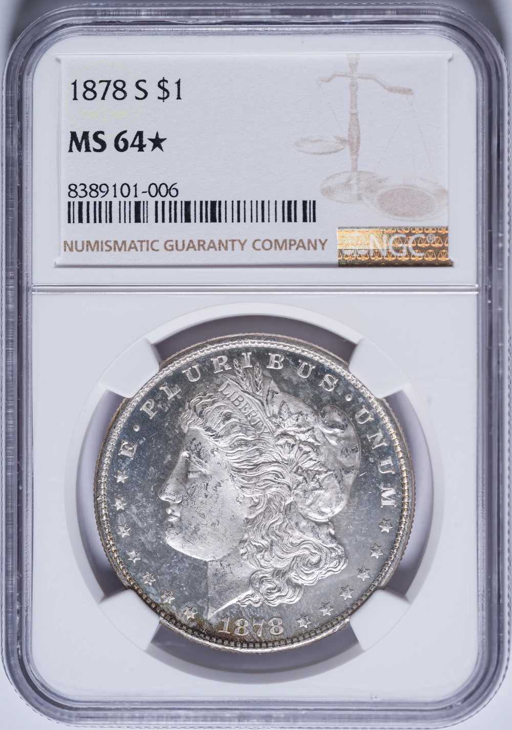 NGC MS-64* 1878-S Morgan Dollar