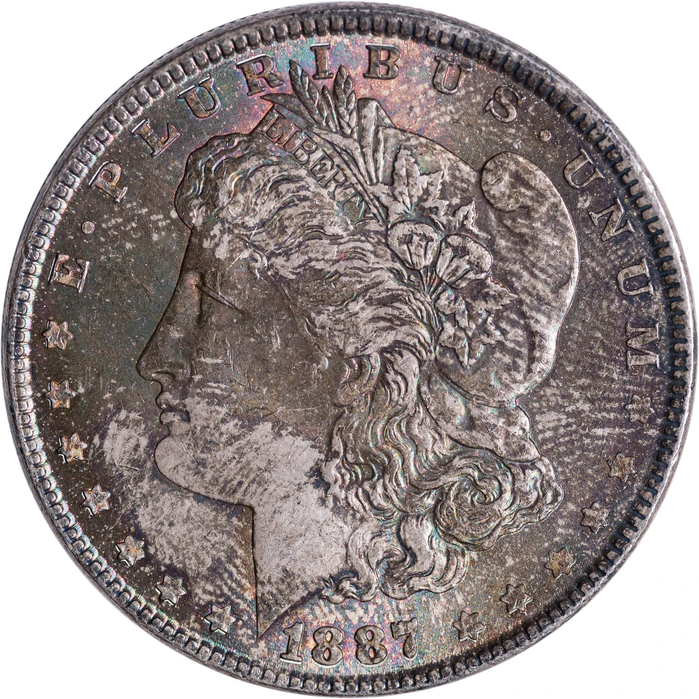 MS-63+ Toned 1887 Morgan Dollar