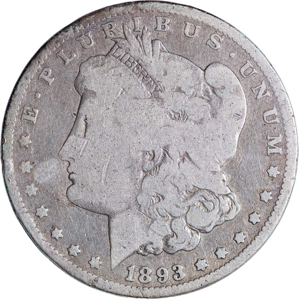 Good-4+ Details 1893-CC Morgan Dollar