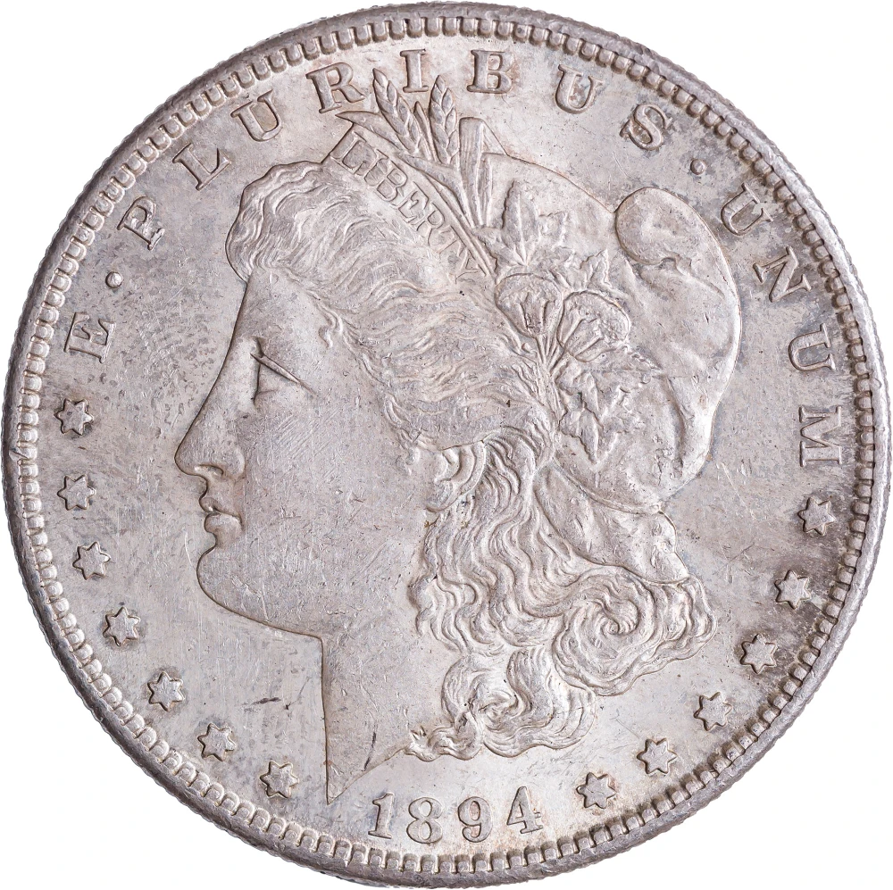 MS-60 or Finer Toned 1894-S Morgan Dollar