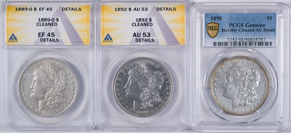 3 Details Certified Morgan Dollars