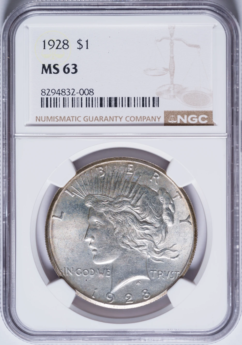 NGC MS-63 1928 Peace Dollar