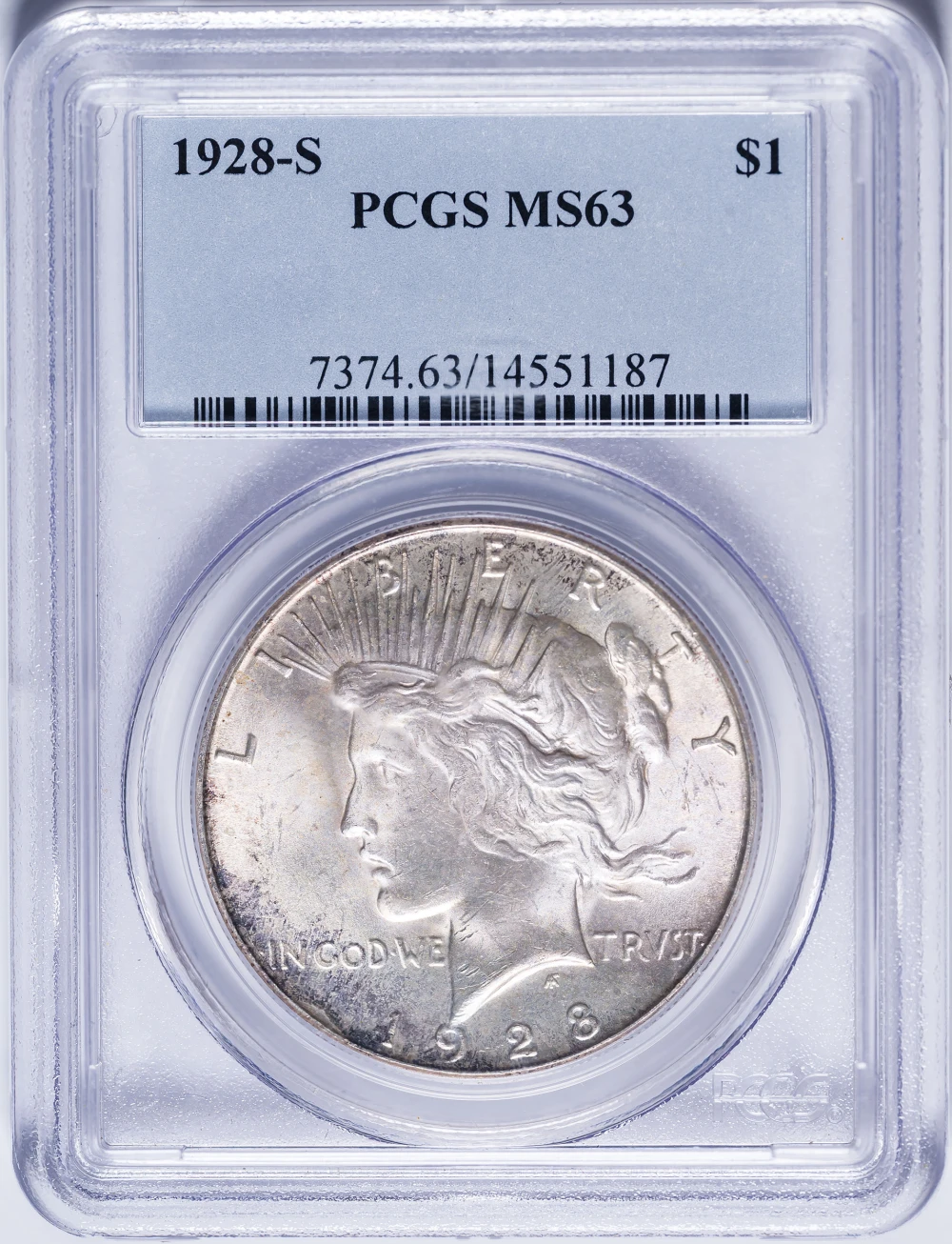 PCGS MS-63 1928-S Peace Dollar