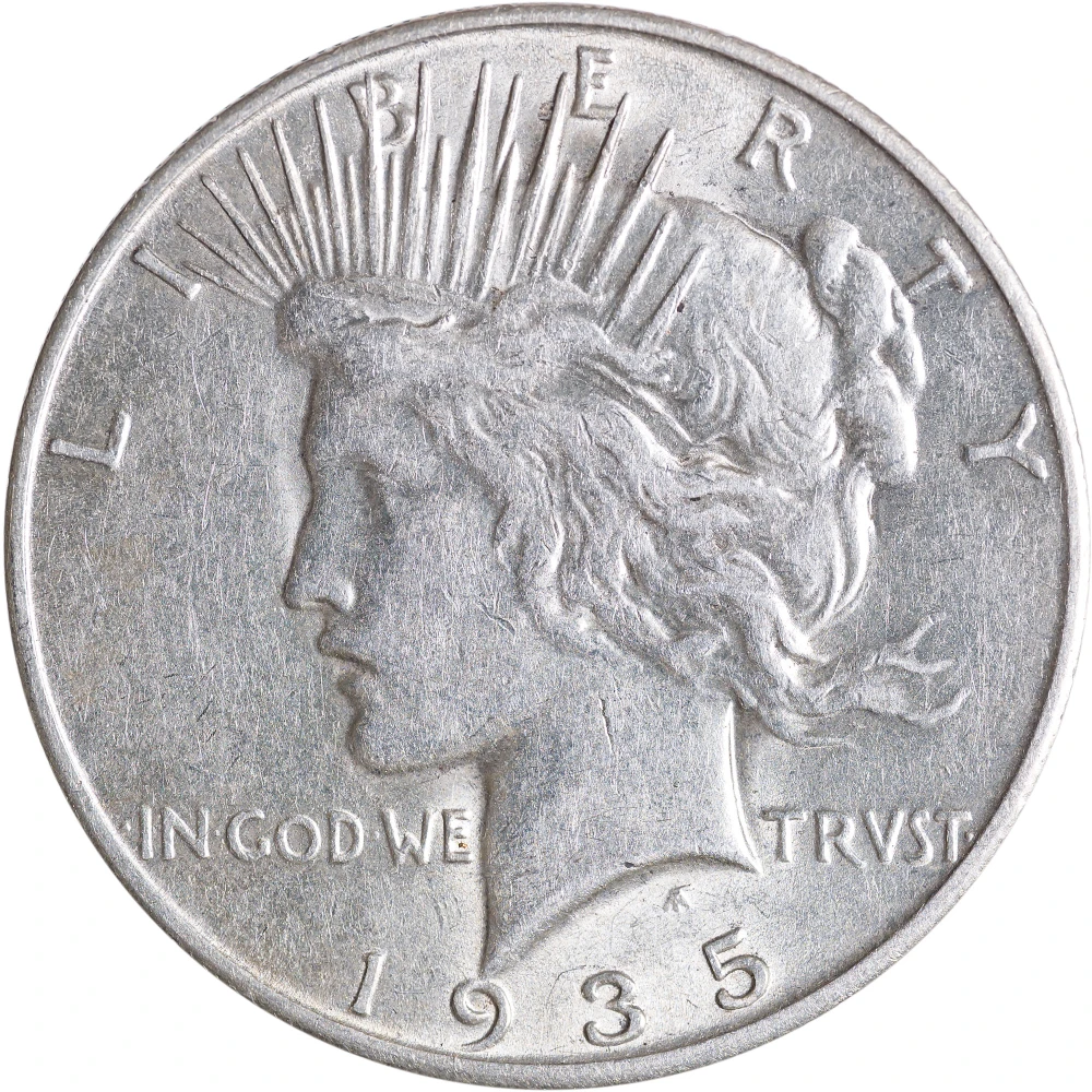 AU-50 1935-S Peace Dollar