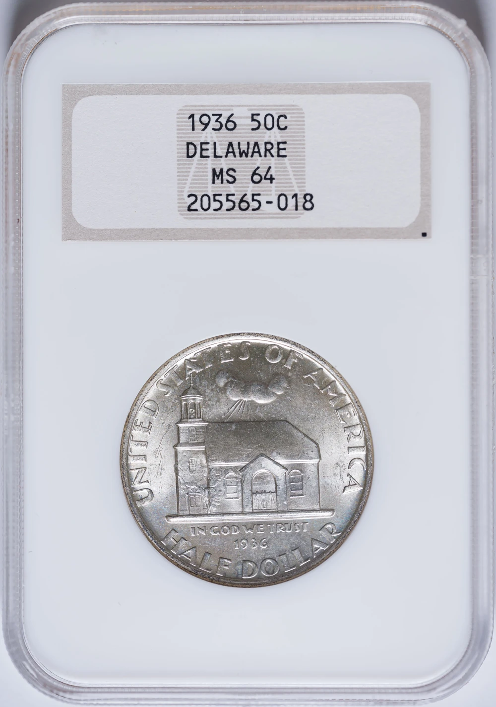 NGC MS-64 1936 Delaware Half Dollar