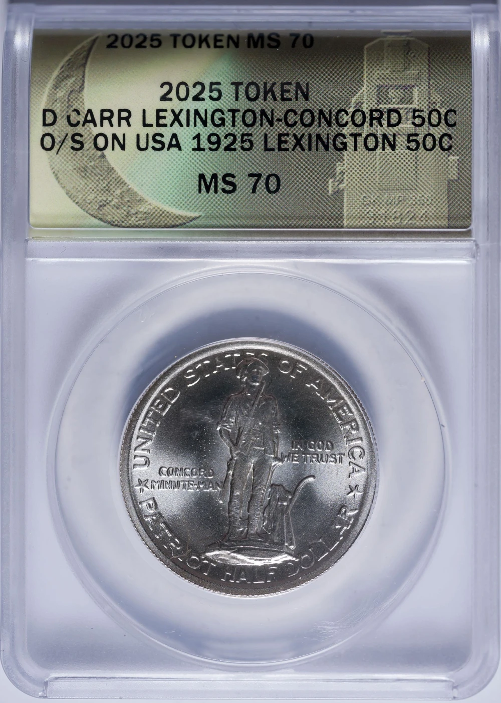 ANACS MS-70 2025 Lexington Half Overstrike