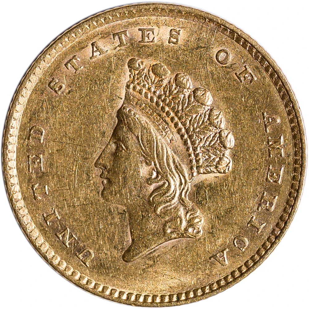 AU-50 1854 Type II Gold $1