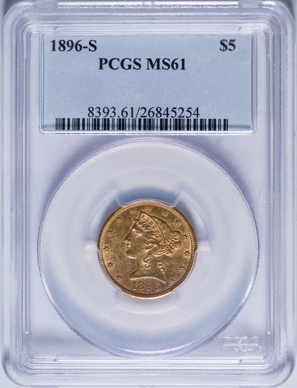 PCGS MS-61 1896-S $5 Gold Liberty