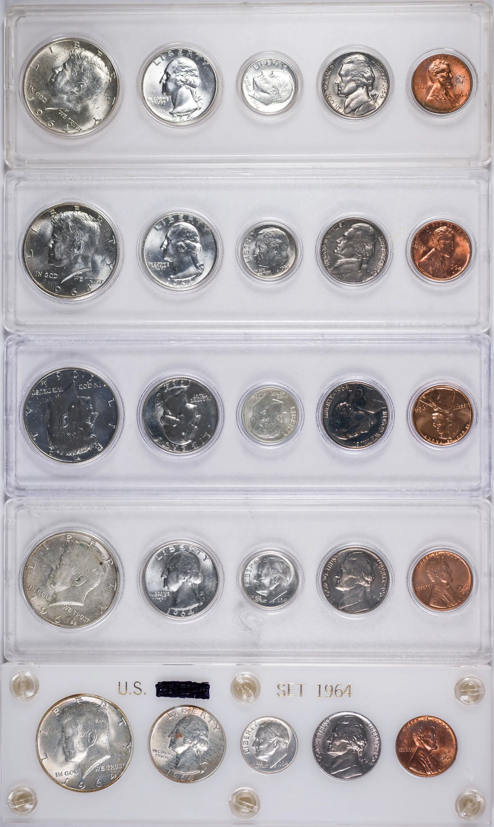 5 Pieces 1964 Proof/Year Sets