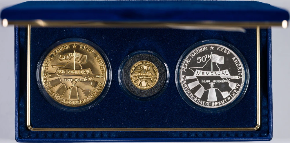Pearl Harbor 3 Piece Proof Medal Set