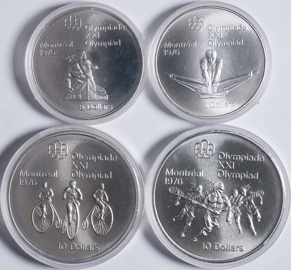 Canada. 4 Pcs 1974/1976 Silver Olympic Coinage