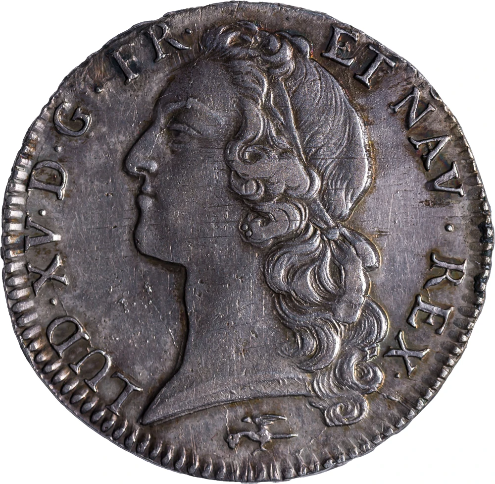 France. AU Details 1766D Silver Ecu