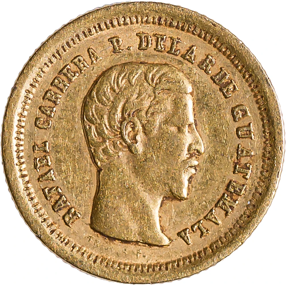 Guatemala. AU-50 1860 Gold 4 Reales