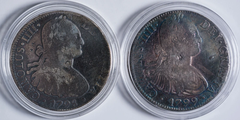 Mexico. Pair Of Chop Marked 8 Reales