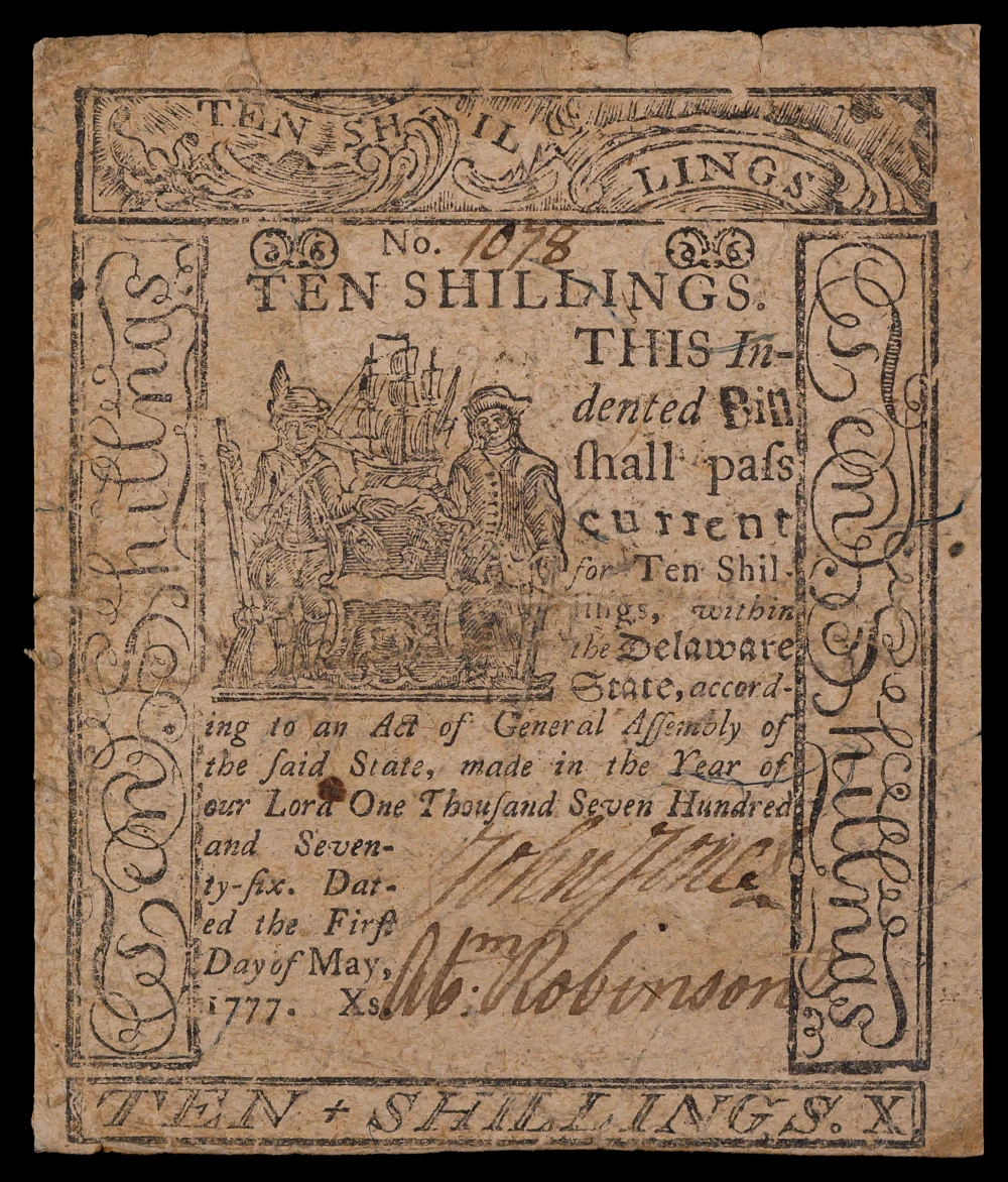 Delaware. VF 1777 Ten Shillings