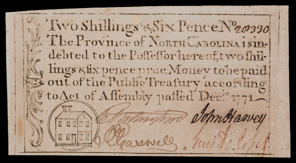 N. Carolina. AU 1771 Two Shillings, Six Pence