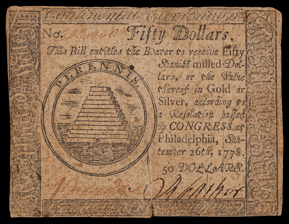 Pennsylvania. VF 1778 Fifty Dollars