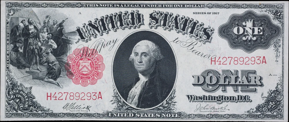 AU/UNC 1917 $1 United States Note