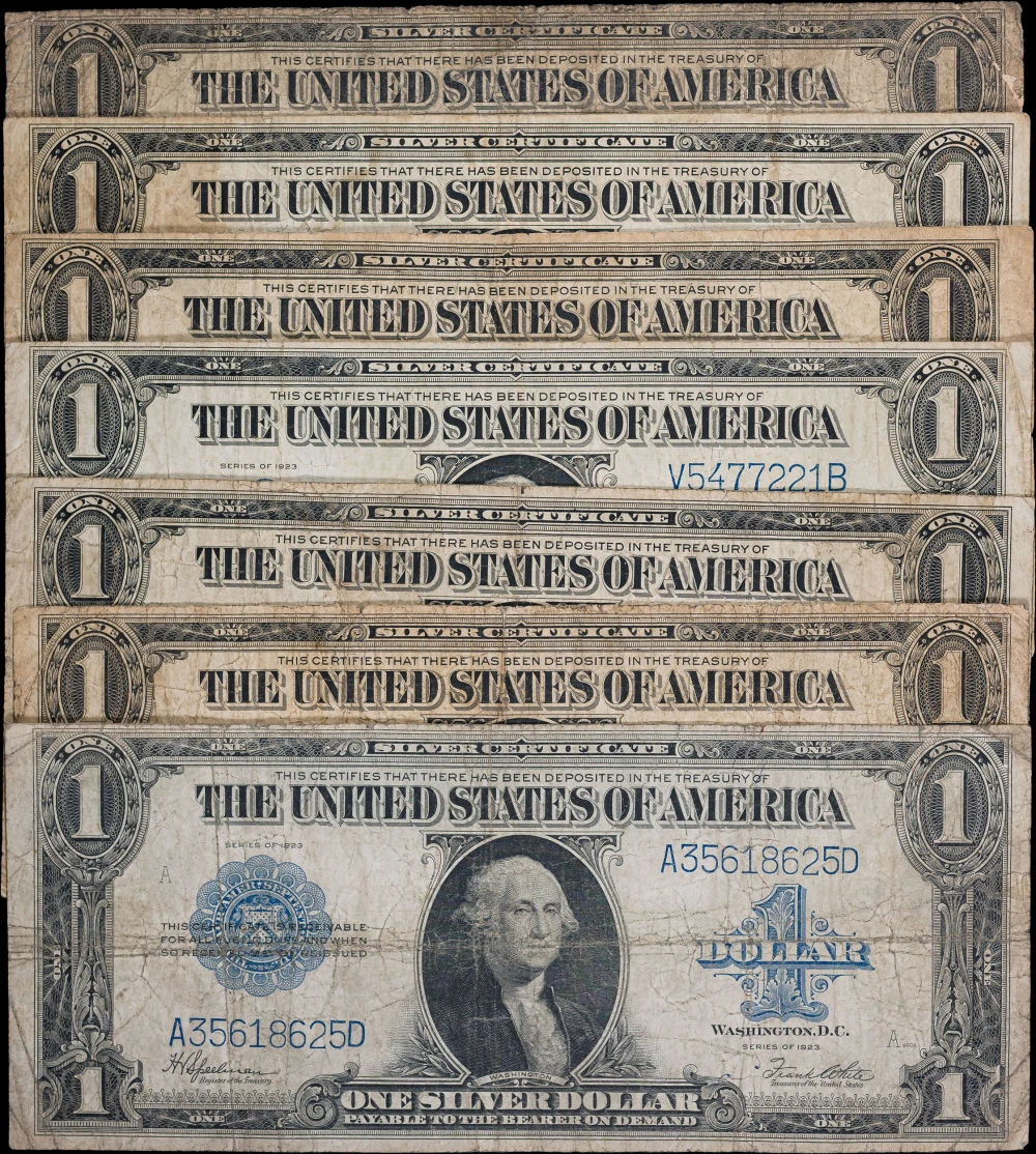 7 Pieces 1923 $1 Silver Certificates
