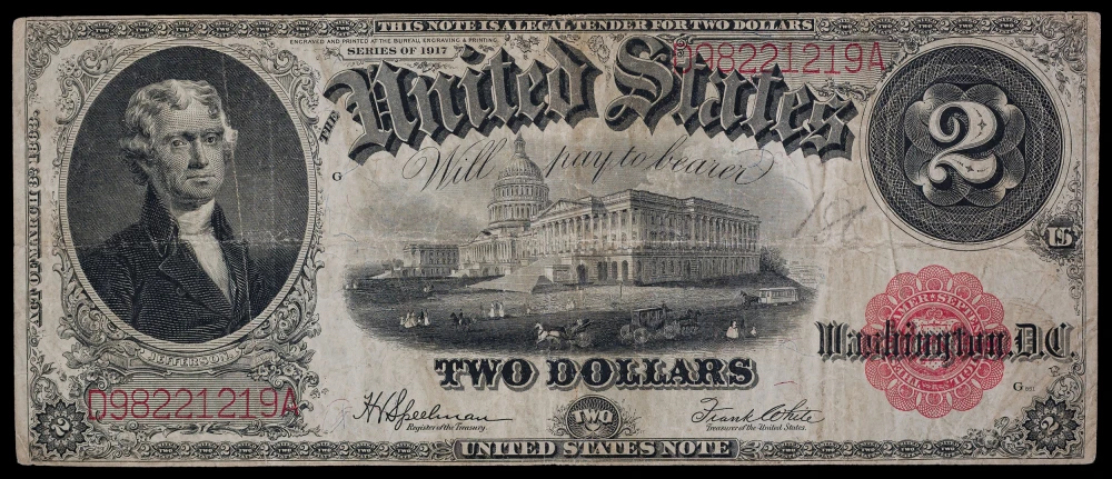 VF 1917 $2 United States Note