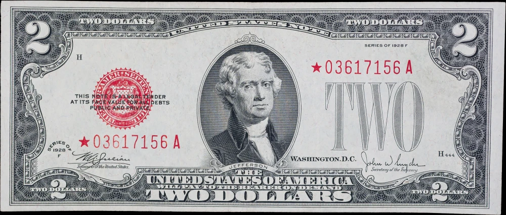 Choice AU 1928-F Star $2 Red Seal