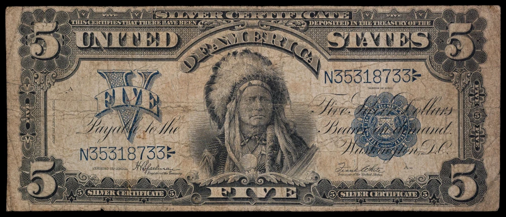 Fine-VF 1899 $5 Chief Silver Certificate