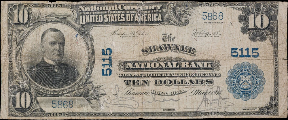 Fine Details 1902 Shawnee OK $10 National