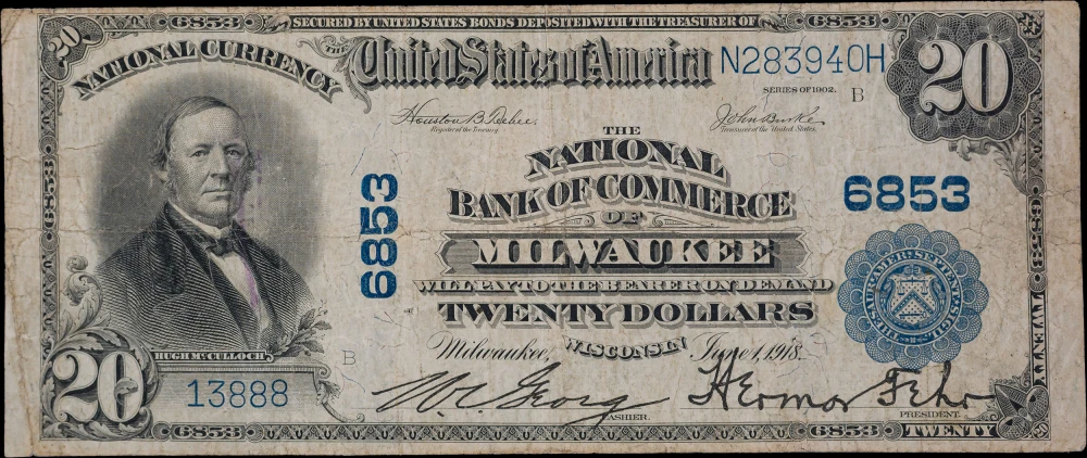 VF 1902 Plain Back $20 National Currency