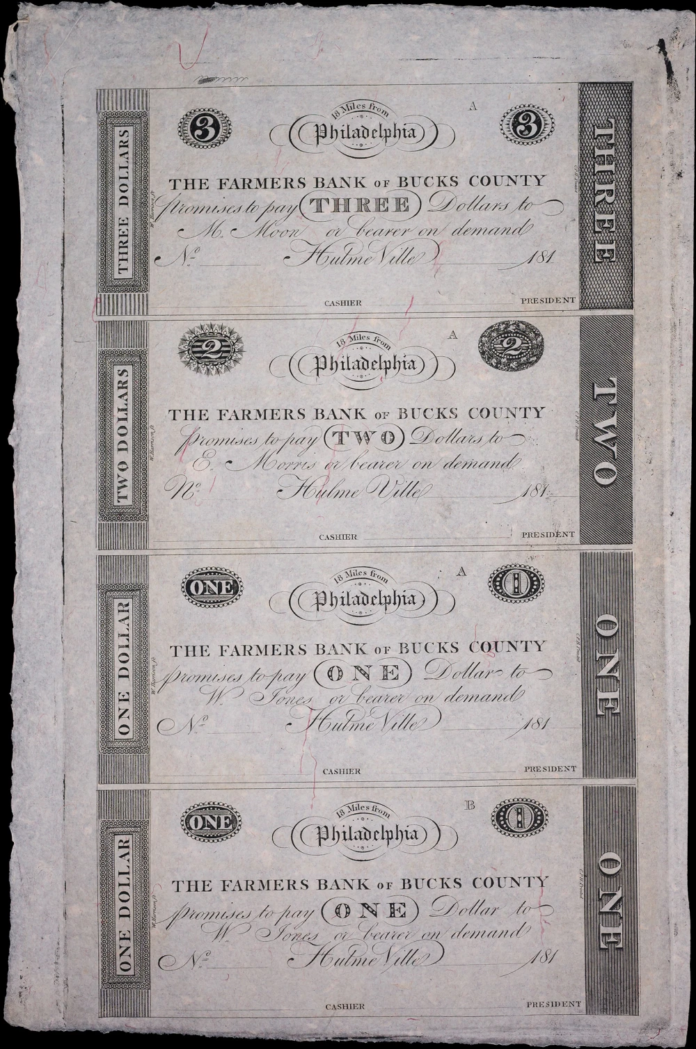 CU 1810's Farmer Bank Of Bucks County Sheet