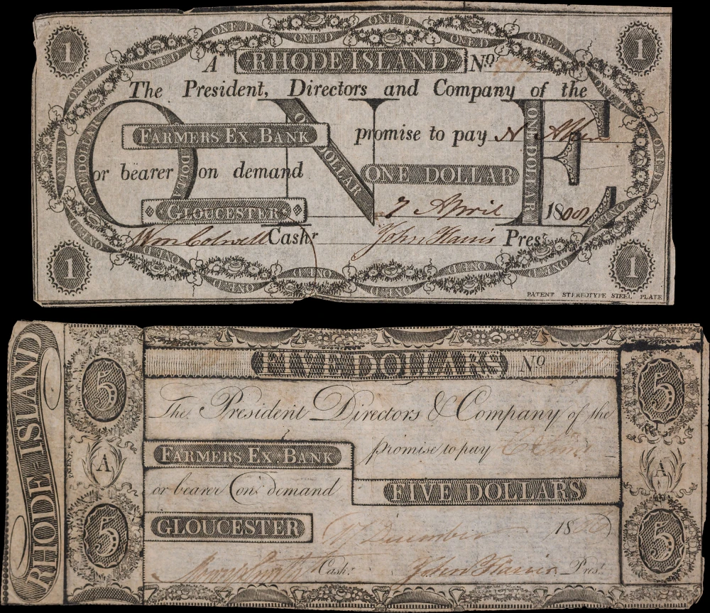 F-VF 1806 & 07 Farmers Exchange Bank RI Pair