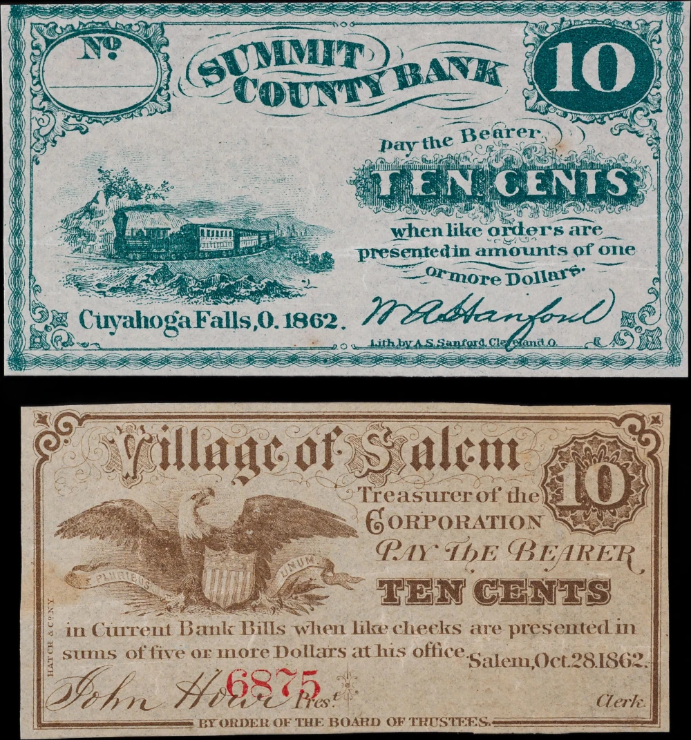 AU 1862 Ohio & New York Script Pair