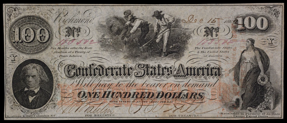 Confederate. 1862 $100 Note