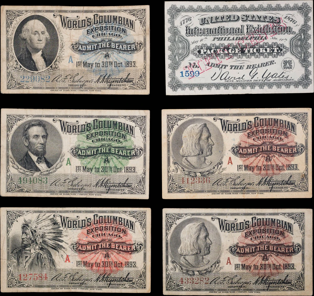 1/2 Dozen 1876-1893 Expo Tickets