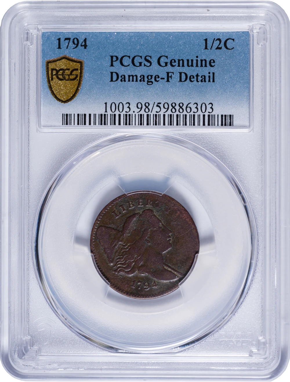 PCGS Fine Details 1794 Half Cent
