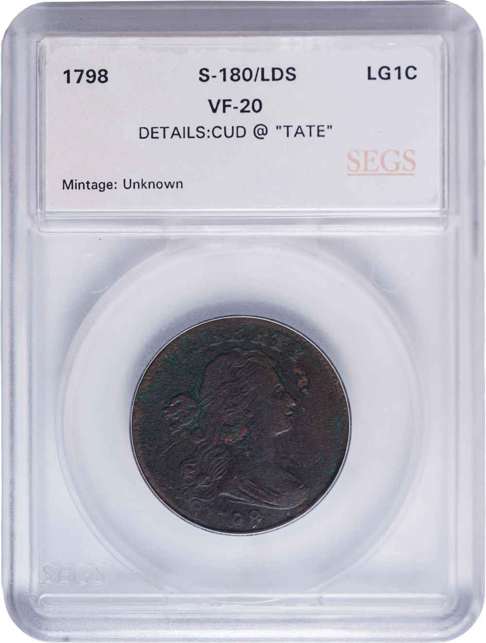 SEGS VF-20 Details 1798 Large Cent