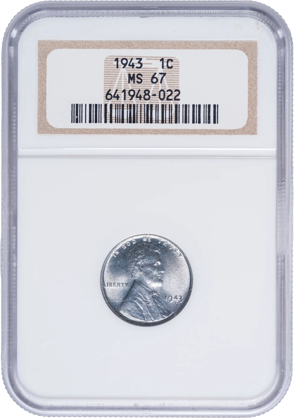 NGC MS-67 1943 Steel Cent