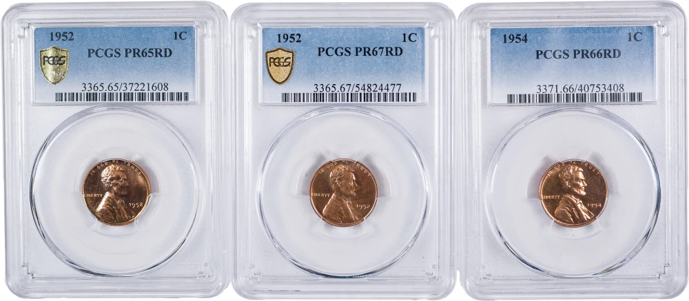 PCGS 1950's Proof Lincoln Trio