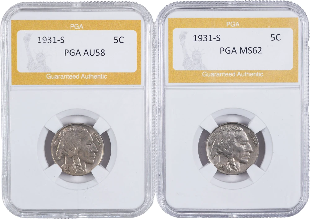 Generic Certified 1931-S Buffalo Pair