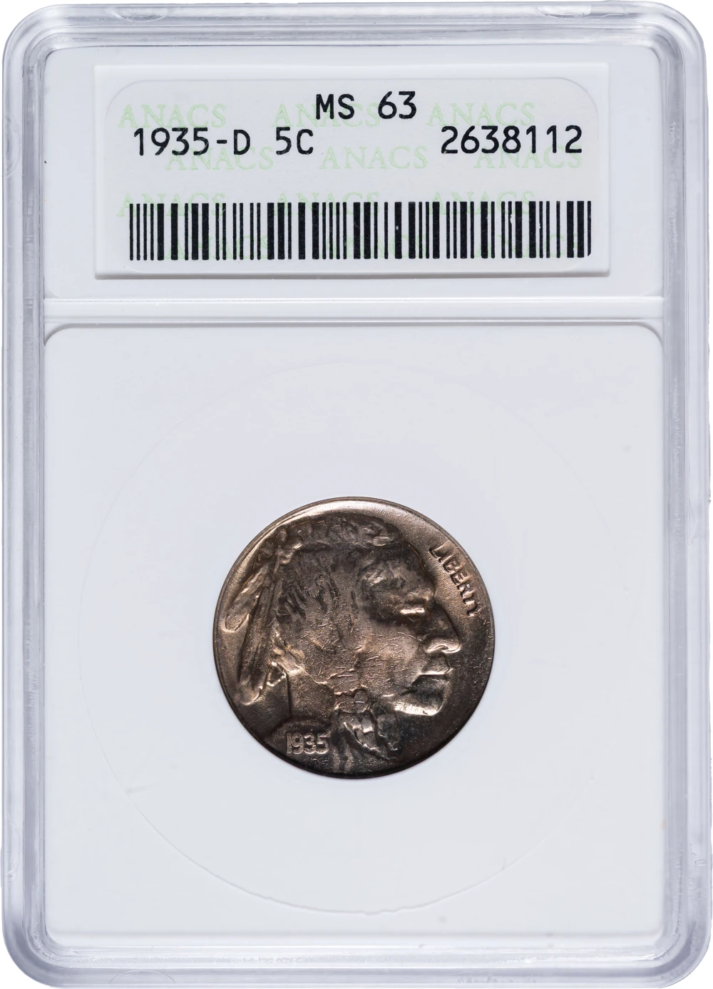 ANACS MS-63 1935-D Buffalo Nickel