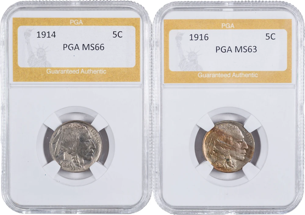 Generic Certified Buffalo Nickel Pair