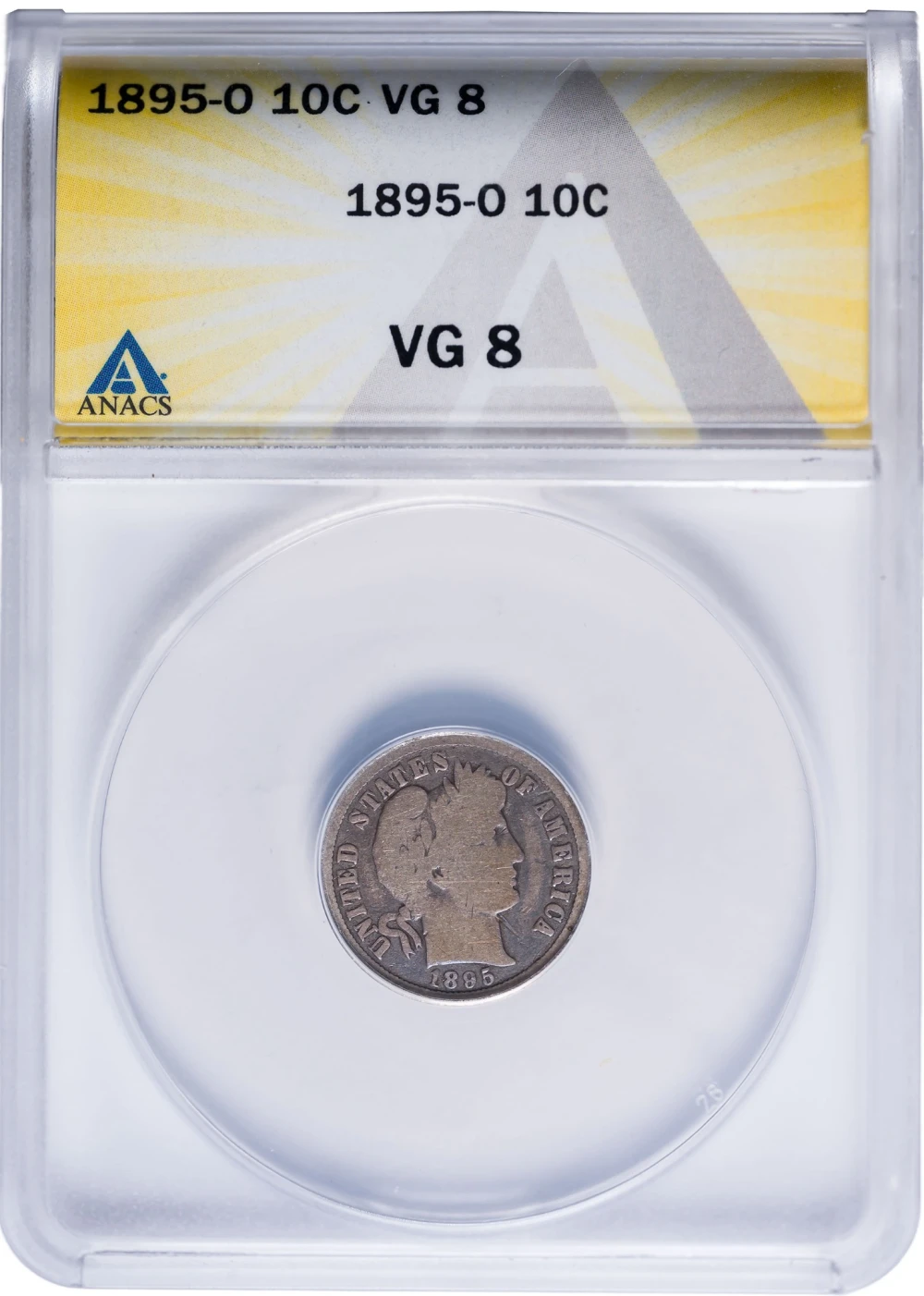 ANACS VG-8 1895-O Barber Dime