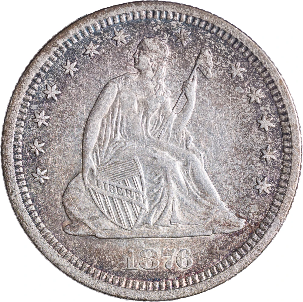 Choice AU-55 1876-S Liberty Seated Quarter