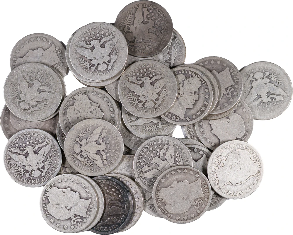 Circulated Roll Of Barber Quarters