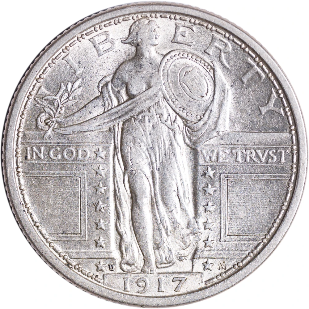 MS-60 1917-D Type I Quarter